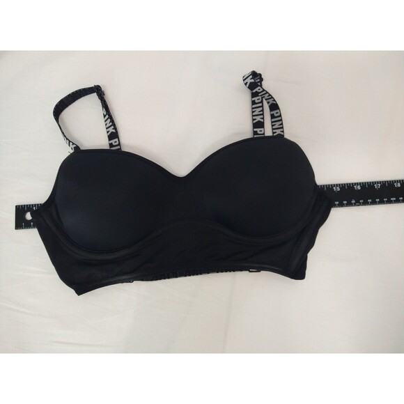 Lot of 2 PINK by Victoria's Secret Size S/P Padded Bra and No Pad Bralette Black - Picture 12 of 15